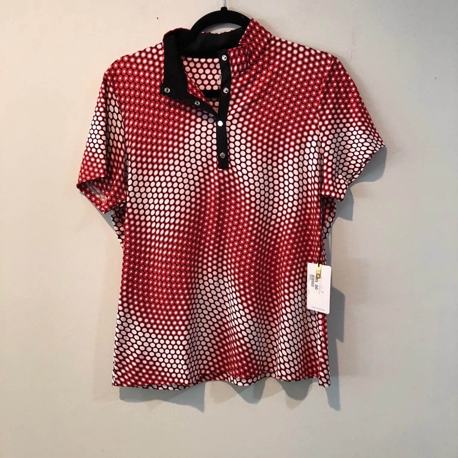 Tail Top GD1068-C256 Short sleve convcollar snap