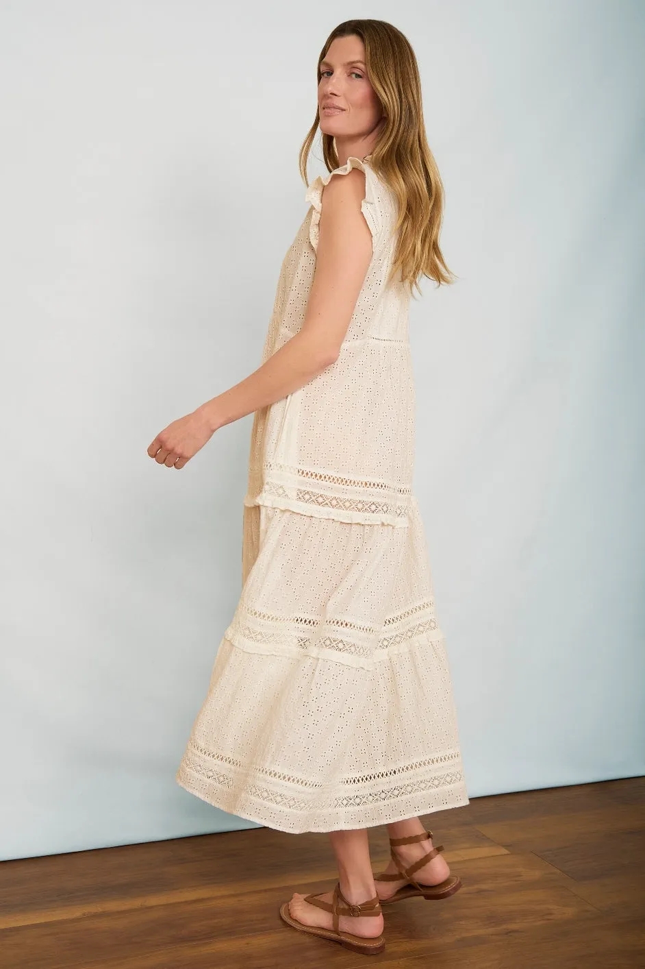 Talya Dress - Ecru Broderie