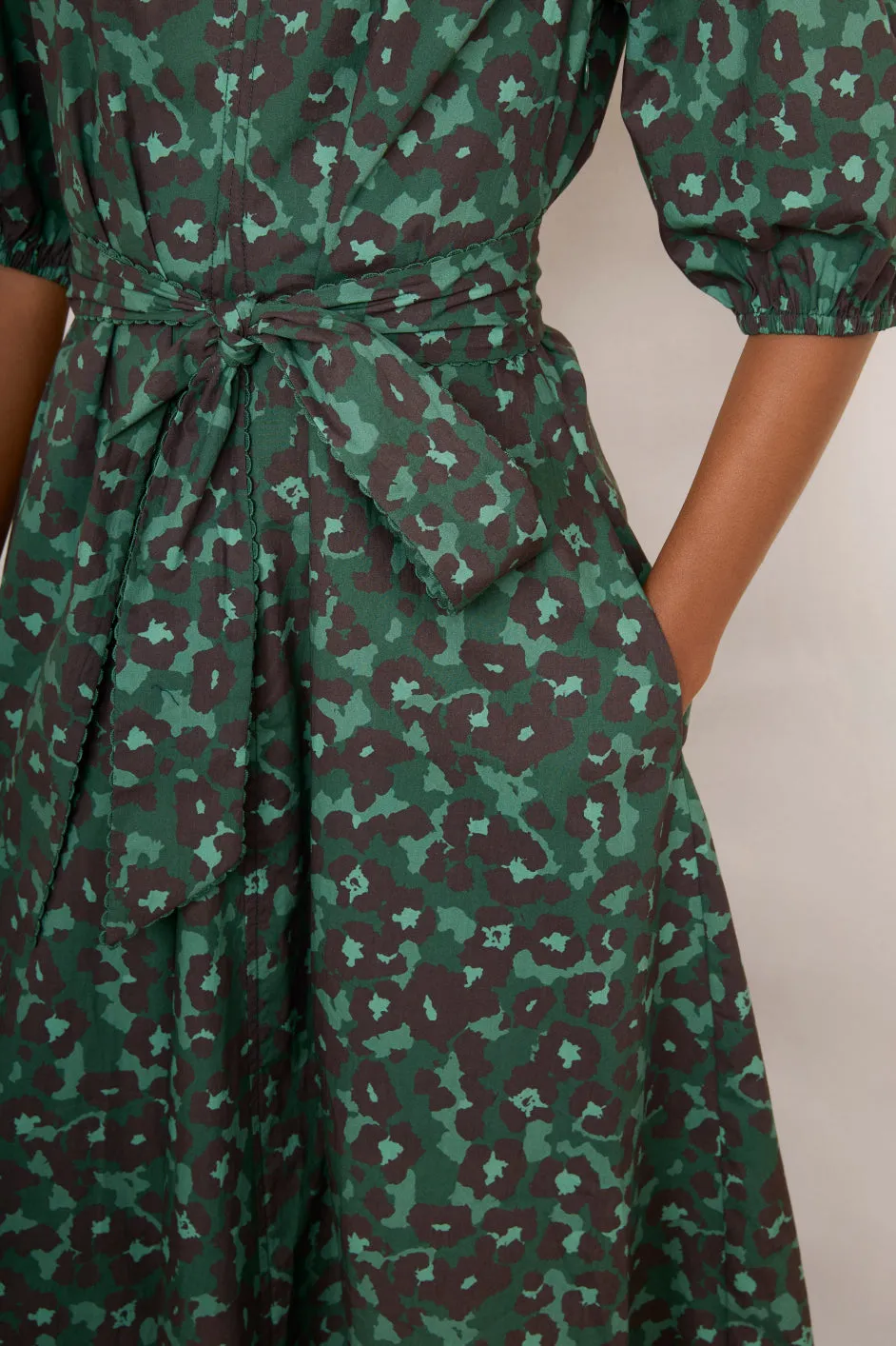 Tamsin Dress - Green Leopard