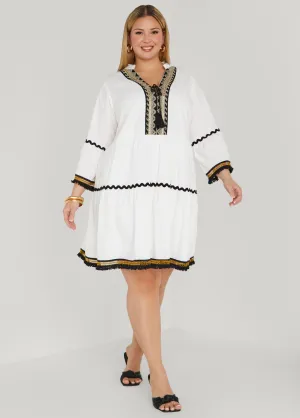 Tasseled Cotton Swing Dress