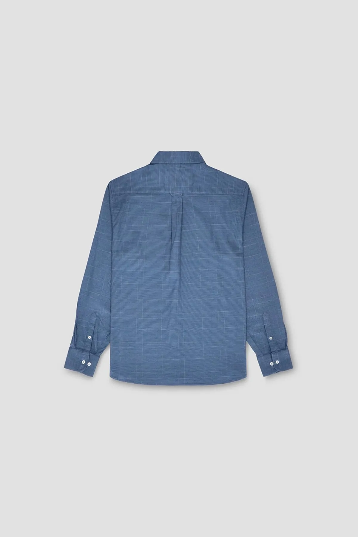 Texture Button Down Shirt For Men - Blue