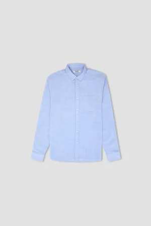 Texture Button Down Shirt For Men - Chambray