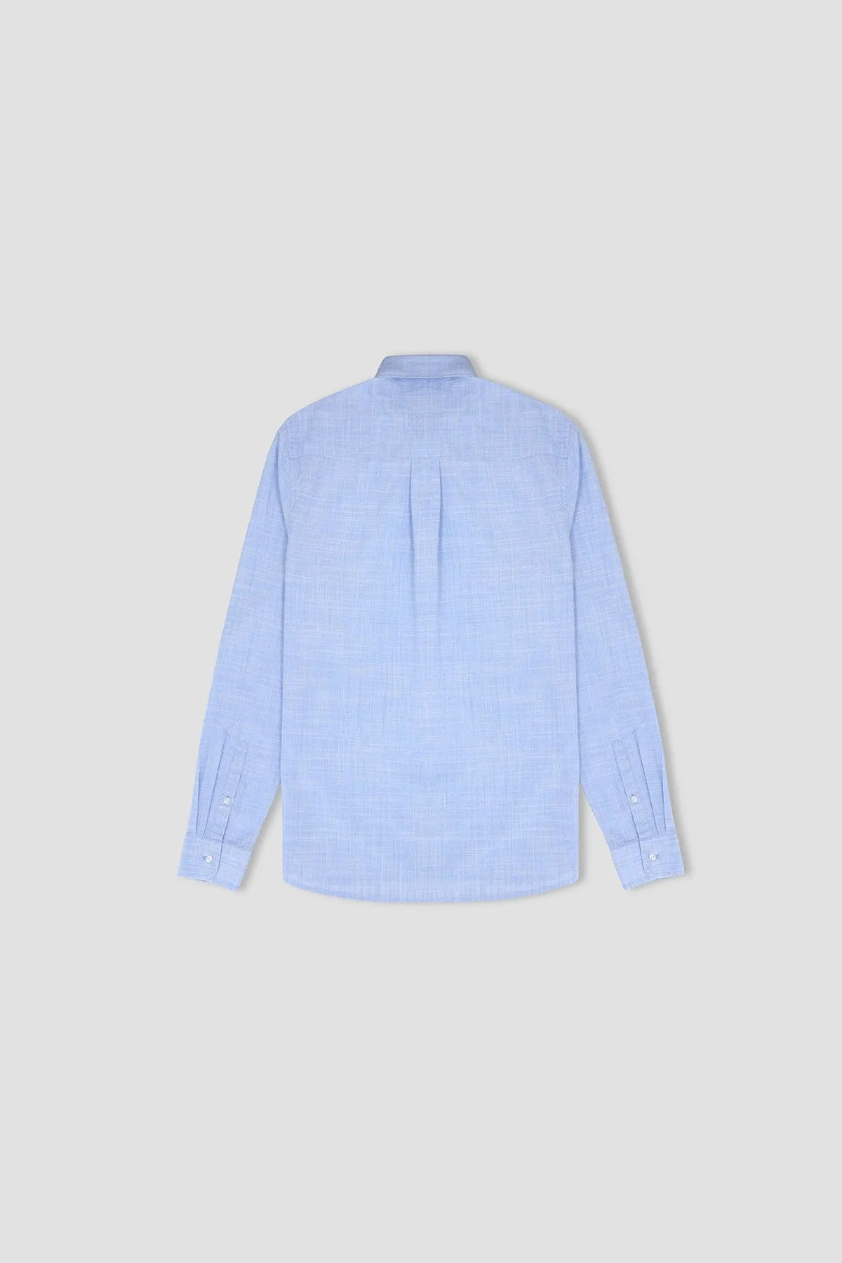 Texture Button Down Shirt For Men - Chambray