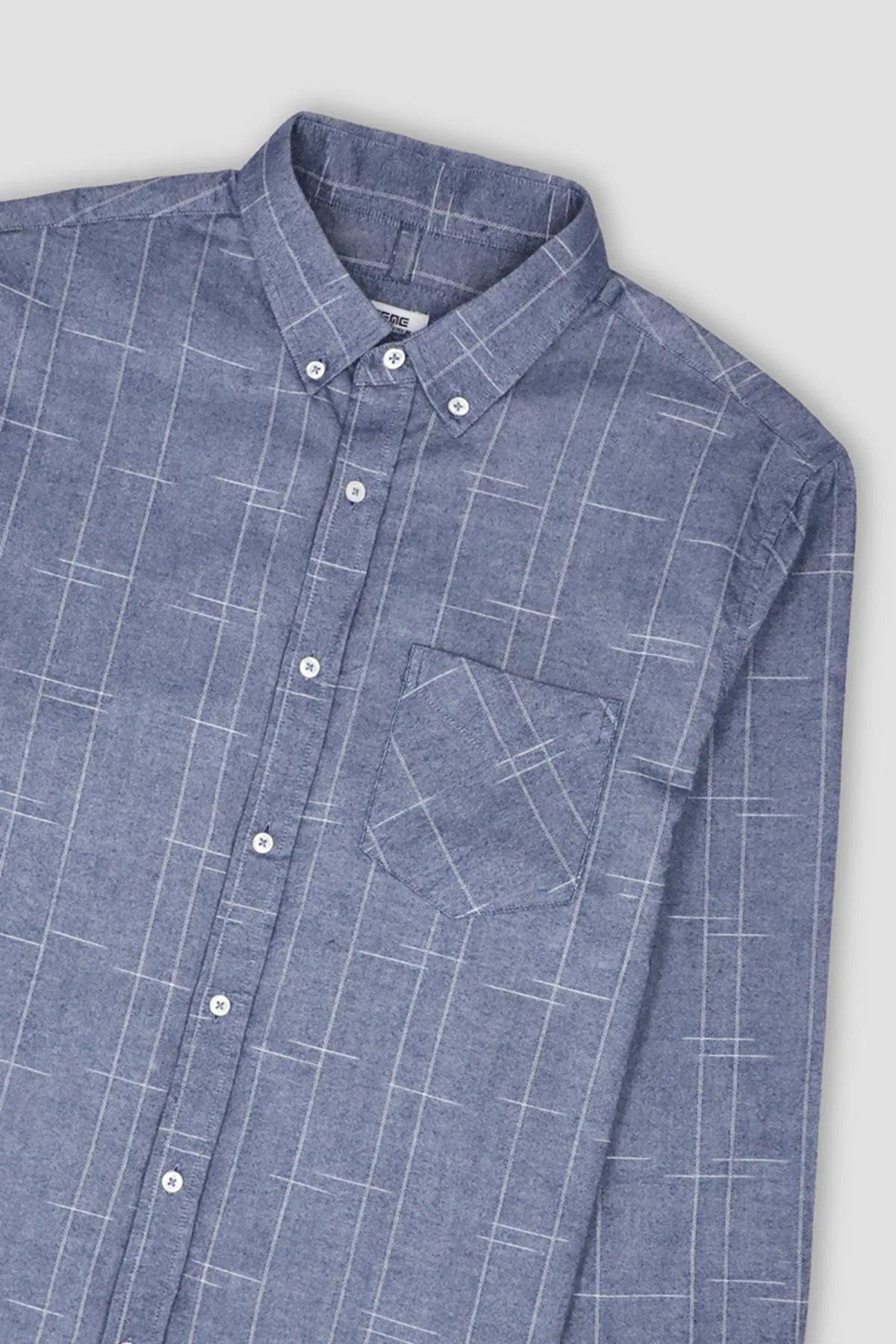 Texture Button Down Shirt For Men - Grey