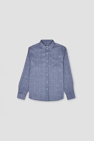 Texture Button Down Shirt For Men - Grey