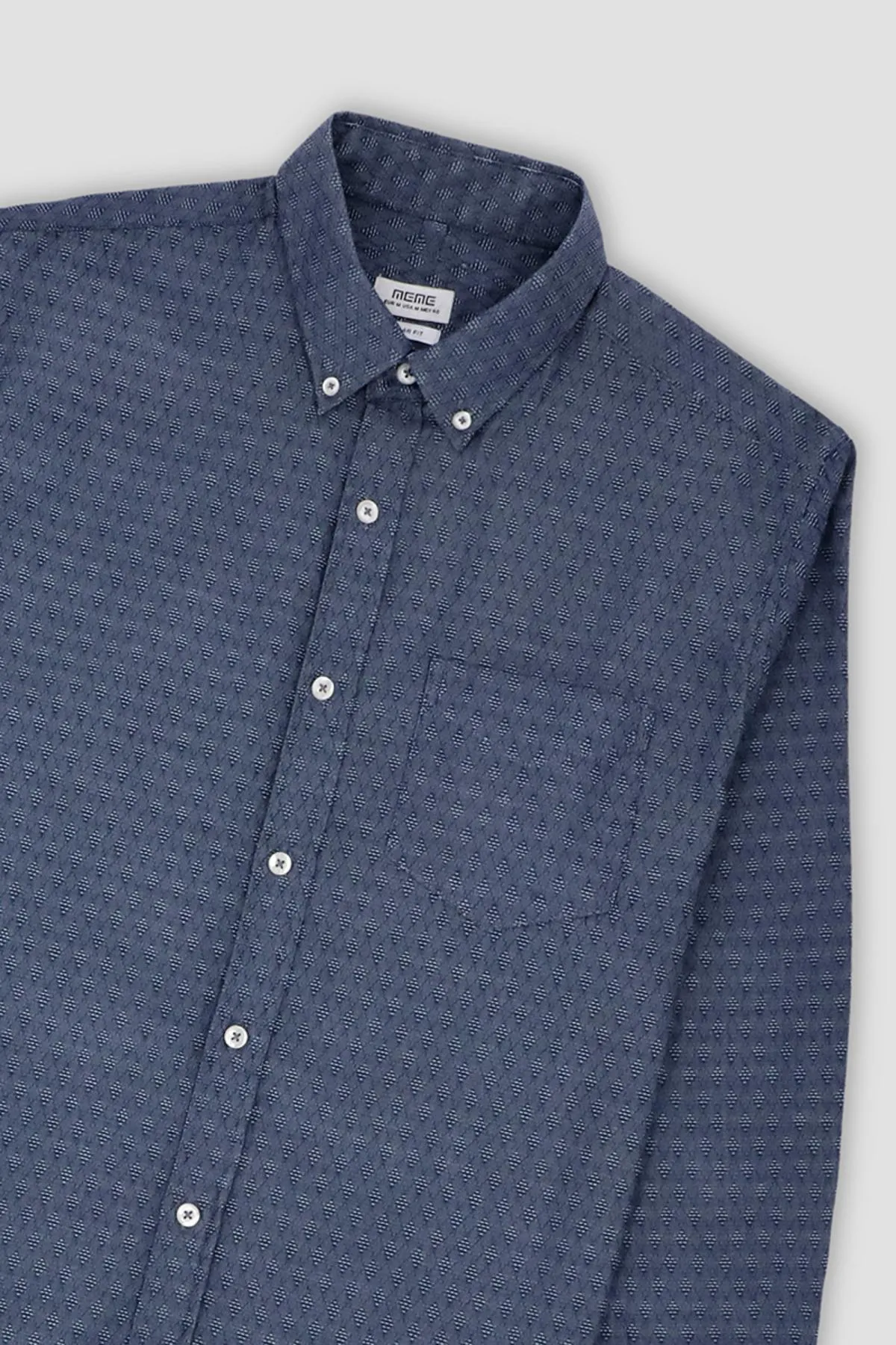 Texture Button Down Shirt For Men - Grey