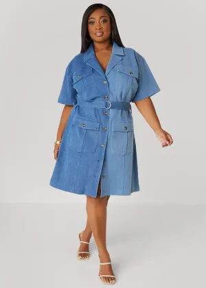 Two Tone Denim Shirtdress