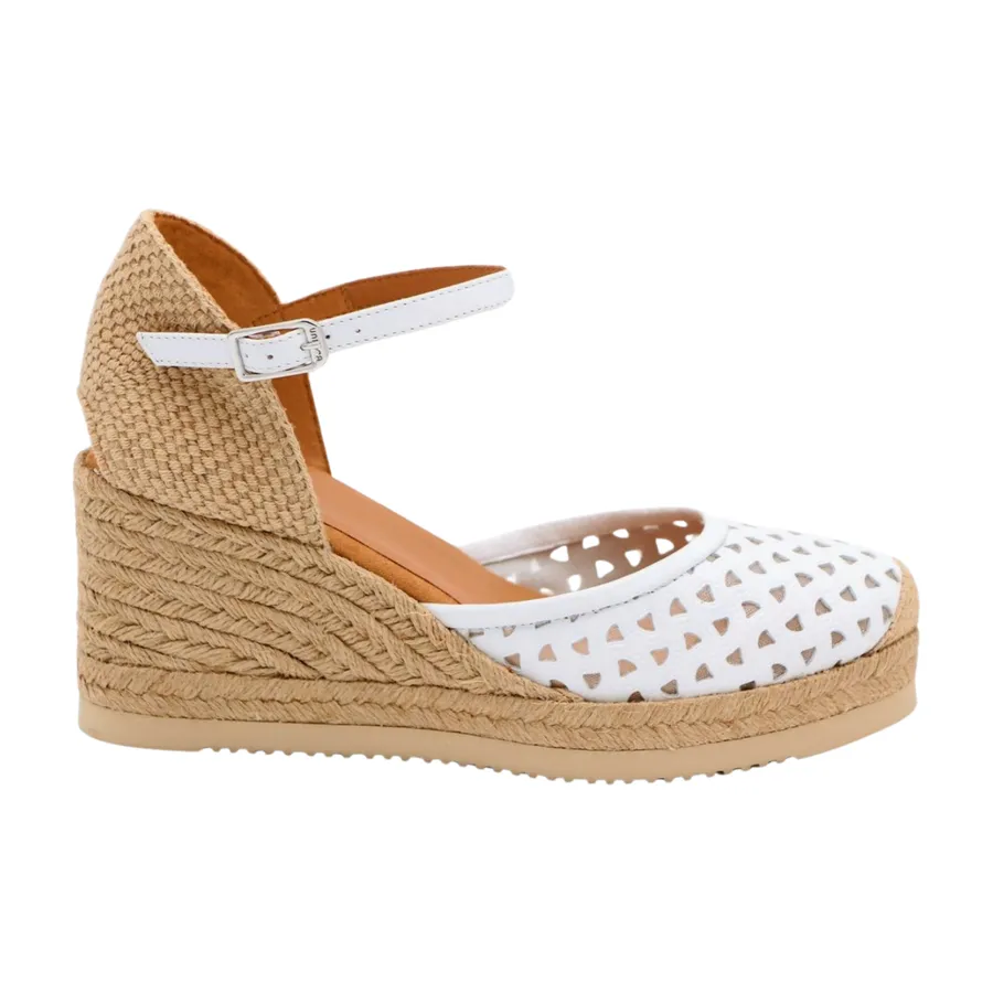 Unisa Celera White Espadrille Wedge