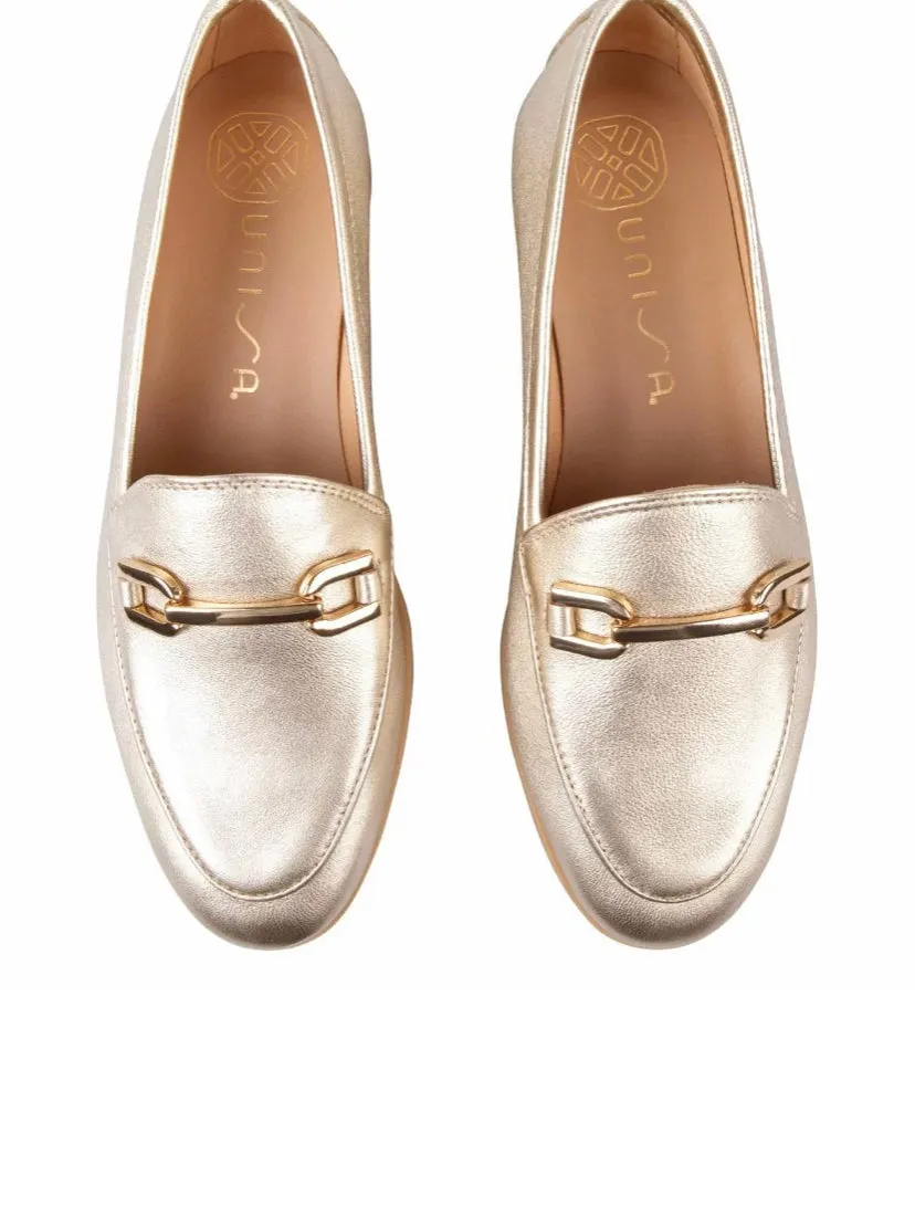 Unisa Dalcy Gold Loafers