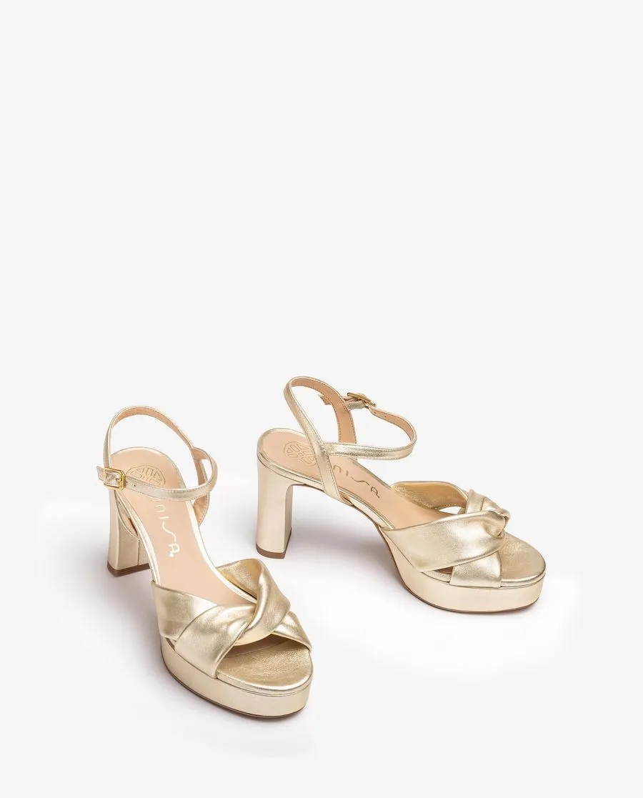 Unisa Onoa Gold Sandal w/Ankle Strap
