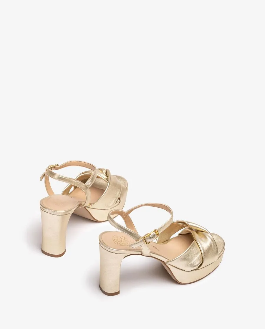 Unisa Onoa Gold Sandal w/Ankle Strap