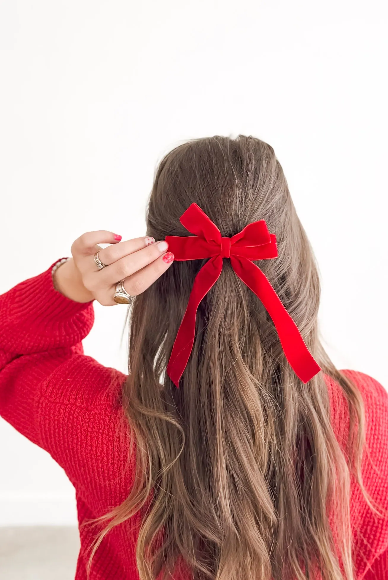 Velvet Bow Clip ((9 colors))