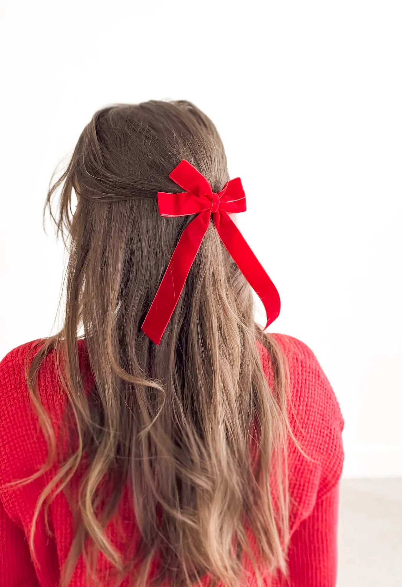 Velvet Bow Clip ((9 colors))