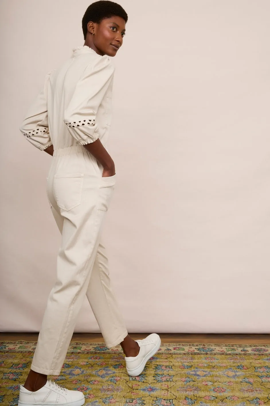 Zoe Ric Rac Jumpsuit - Ecru